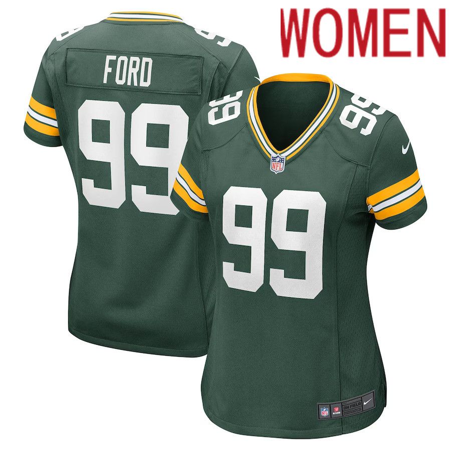 Women Green Bay Packers #99 Jonathan Ford Nike Green Player Game NFL Jersey->women nfl jersey->Women Jersey